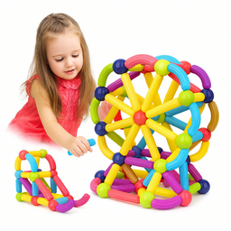 Juego Varillas De Construccion Magnetico Didactico 68 Piezas