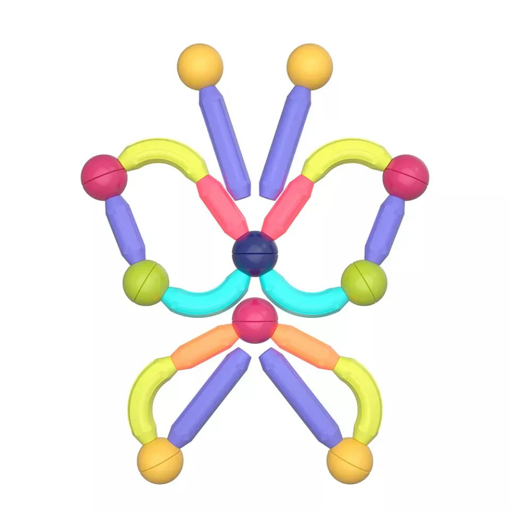 Juego Varillas De Construccion Magnetico Didactico 68 Piezas
