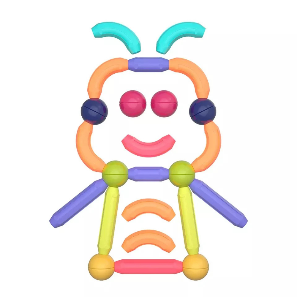 Juego Varillas De Construccion Magnetico Didactico 68 Piezas