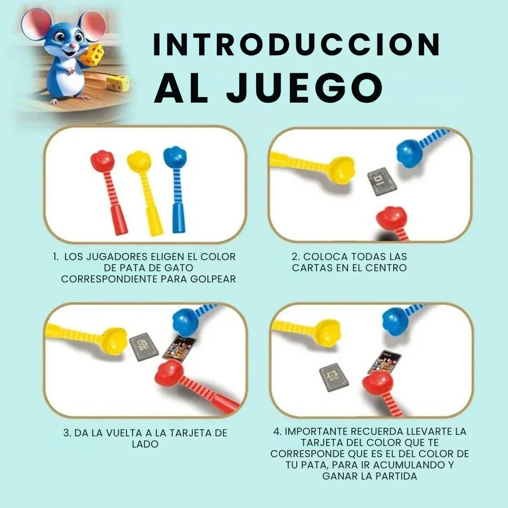 Juego de Mesa Cats Catch Mice Habilidad y Reaccion Rapida