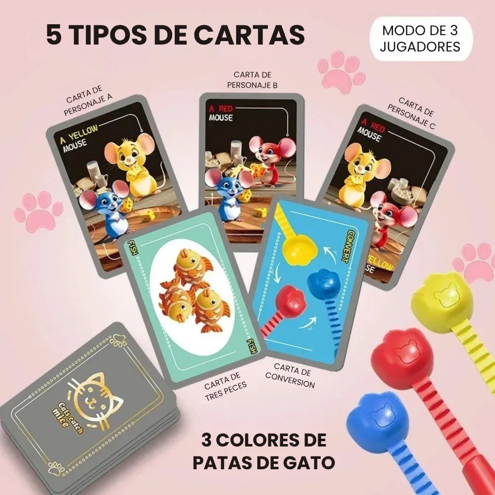 Juego de Mesa Cats Catch Mice Habilidad y Reaccion Rapida