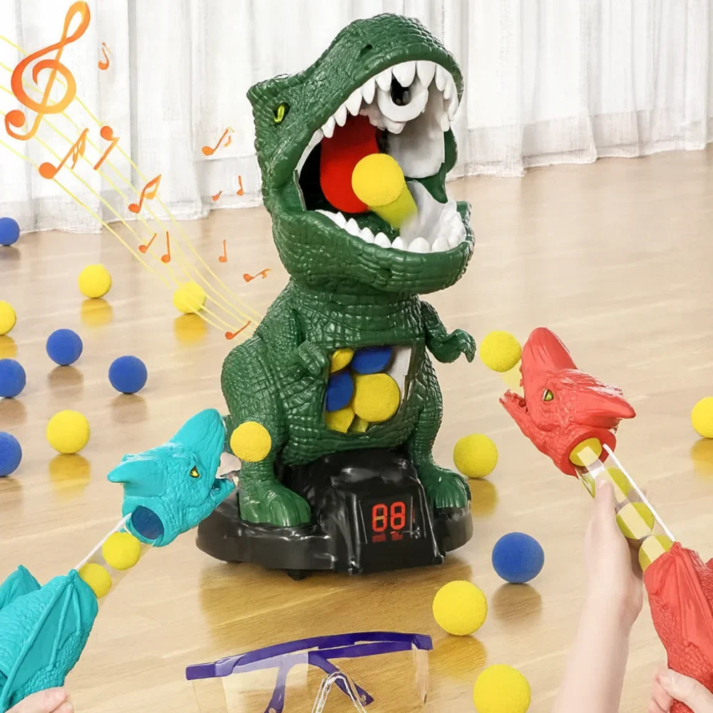 Juego de Punteria Dinosaurio Con Pelotas y Lanzadores