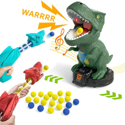 Juego de Punteria Dinosaurio Con Pelotas y Lanzadores