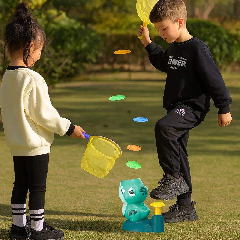 Juguete Lanzador de Discos Voladores Frisbee Dinosaurio