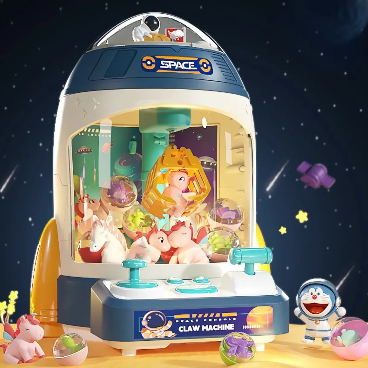 Juguete Mini Maquina Saca Peluche Garra Premio Claw Machine Espacio