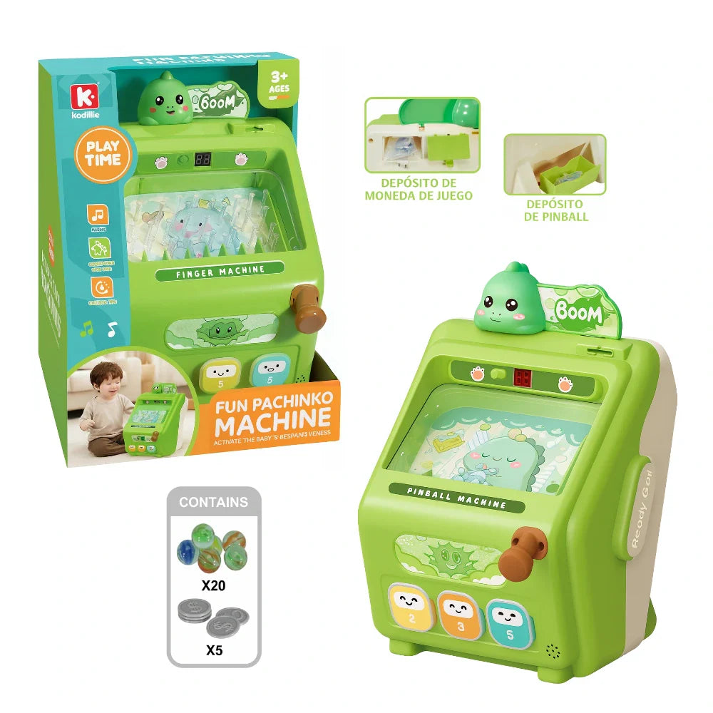 Juguete Pinball Infantil Dinosaurio Verde Kawaii Arcade Mini