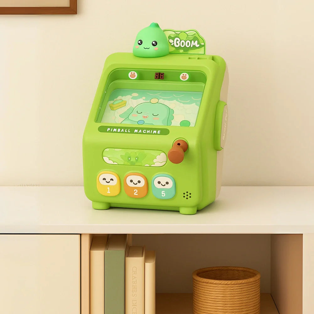 Juguete Pinball Infantil Dinosaurio Verde Kawaii Arcade Mini