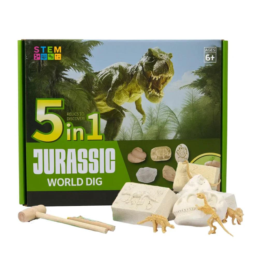 Kit De Excavación Jurassic 5 En 1 Juguete Educativo Infantil