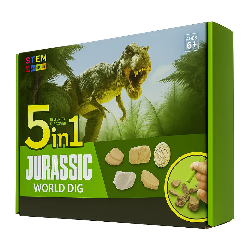 Kit De Excavación Jurassic 5 En 1 Juguete Educativo Infantil