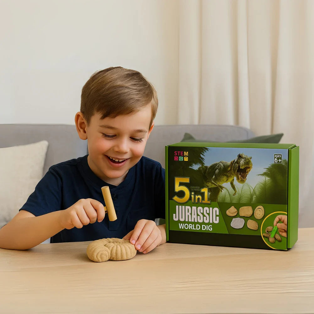 Kit De Excavación Jurassic 5 En 1 Juguete Educativo Infantil