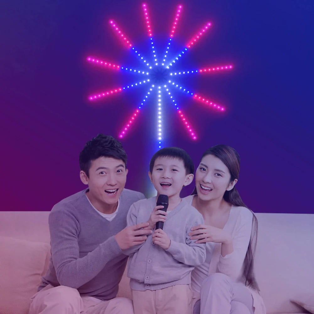 Kit Luces Fuegos Artificiales Rgb Decoracion Navidad Led