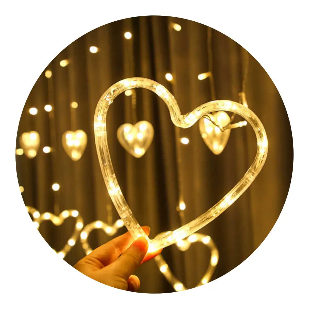 Luces Navideñas Solares Led Corazones Decoracion Navidad - Fliperex