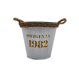 Macetero De Metal Canasto Con Diseños Maceta Balde - Fliperex