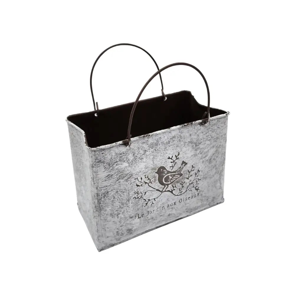 Macetero Florero Maceta Cartera Metálico Frances Le Jardin - Fliperex