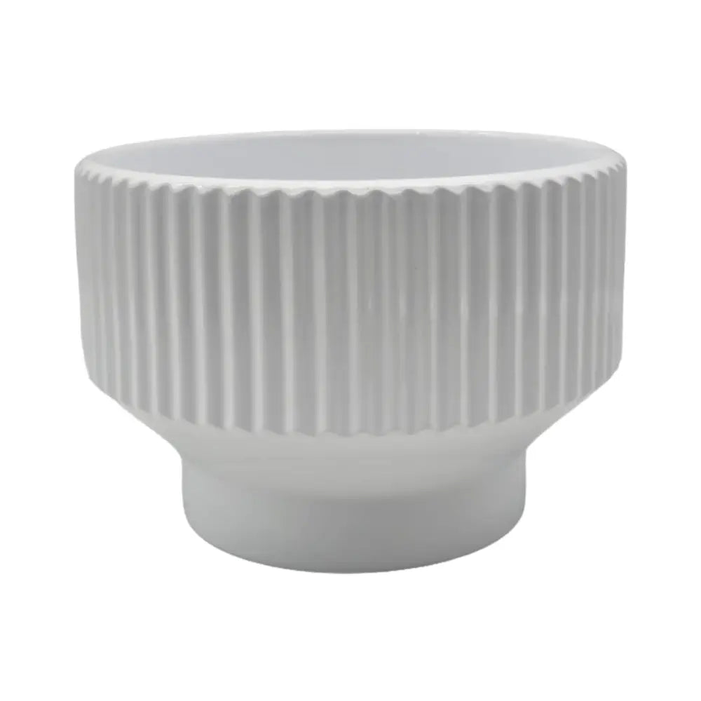 Macetero Maceta De Ceramica Copon Blanco Brillante L - Fliperex