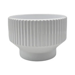 Macetero Maceta De Ceramica Copon Blanco Brillante L - Fliperex