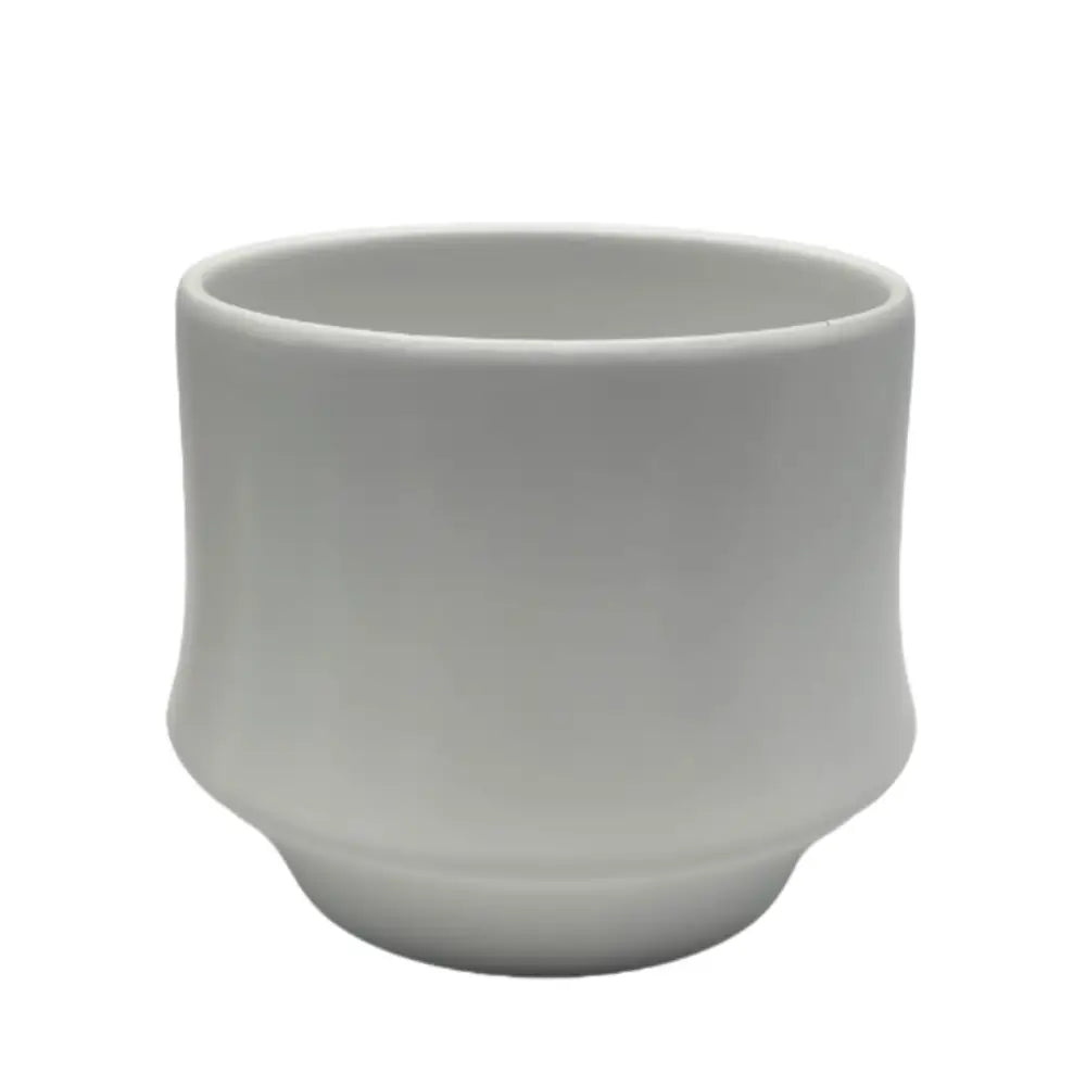 Macetero Maceta De Ceramica Elegante Blanco Liso Brillante M - Fliperex