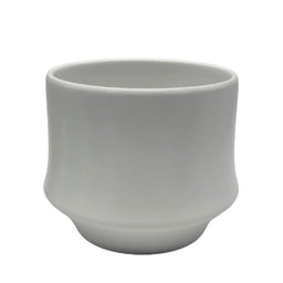 Macetero Maceta De Ceramica Elegante Blanco Liso Brillante M - Fliperex