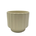 Macetero Maceta De Ceramica Limon Mate Lineas Verticales S - Fliperex