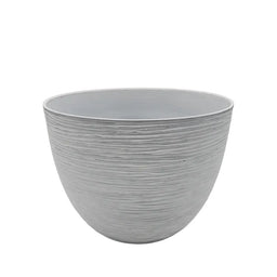 Macetero Maceta Diseño Rayas Envejecido De Plastico Blanco S - Fliperex