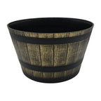 Macetero Plastico Diseño Efecto Barril De Madera Maceta XL - Fliperex