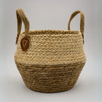 Macetero Cesto Maceta De Yute Tejida Plegable Con Asas L