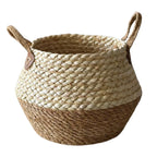 Macetero Cesto Maceta De Yute Tejida Plegable Con Asas M