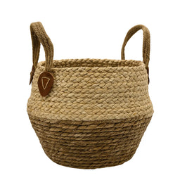 Macetero Cesto Maceta De Yute Tejida Plegable Con Asas M