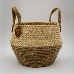 Macetero Cesto Maceta De Yute Tejida Plegable Con Asas S