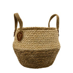 Macetero Cesto Maceta De Yute Tejida Plegable Con Asas S