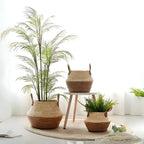 Macetero Cesto Maceta De Yute Tejida Plegable Con Asas S