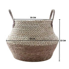 Macetero Cesto Maceta De Yute Tejida Plegable Con Asas S