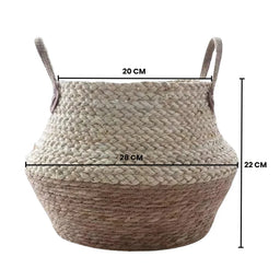 Macetero Cesto Maceta De Yute Tejida Plegable Con Asas S