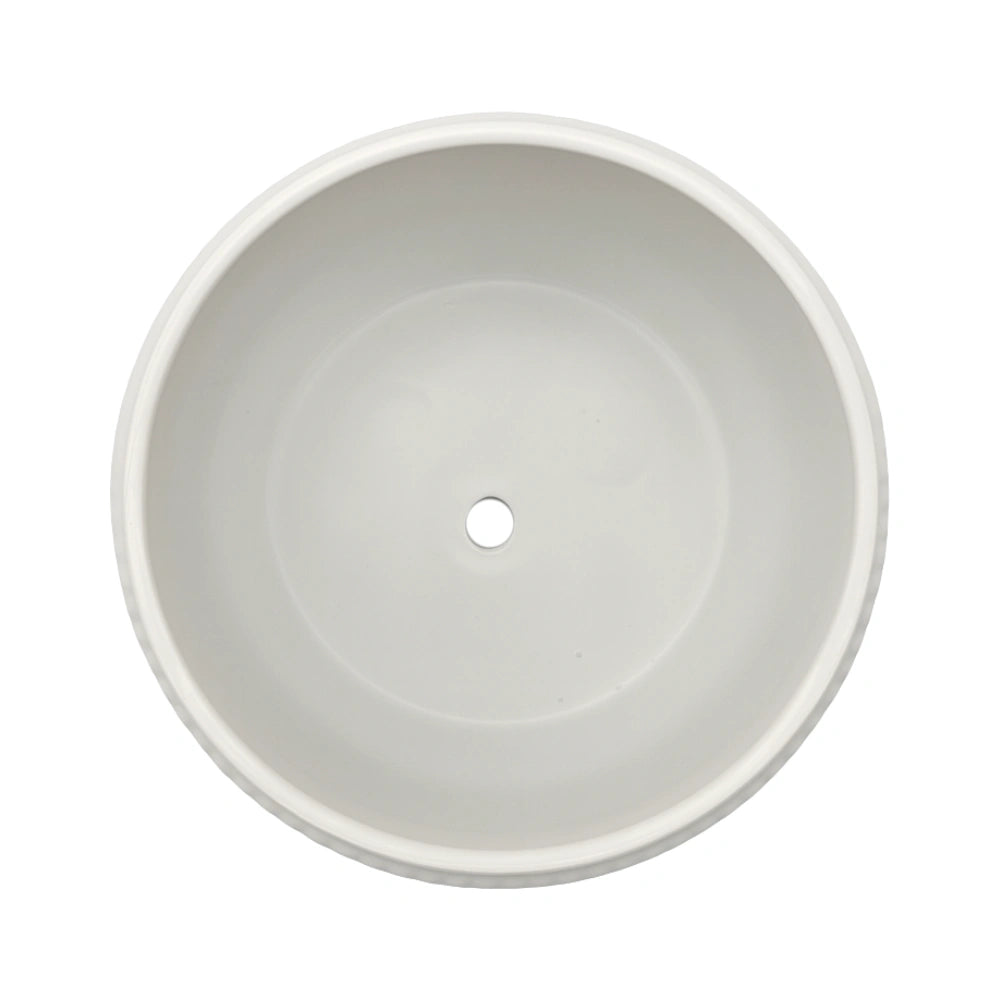 Macetero De Ceramica Blanco Mate Lineas Decorativas Maceta S