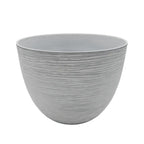 Macetero Maceta Diseño Rayas Envejecido De Plastico Blanco M