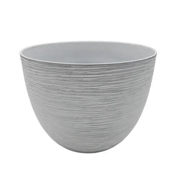 Macetero Maceta Diseño Rayas Envejecido De Plastico Blanco M