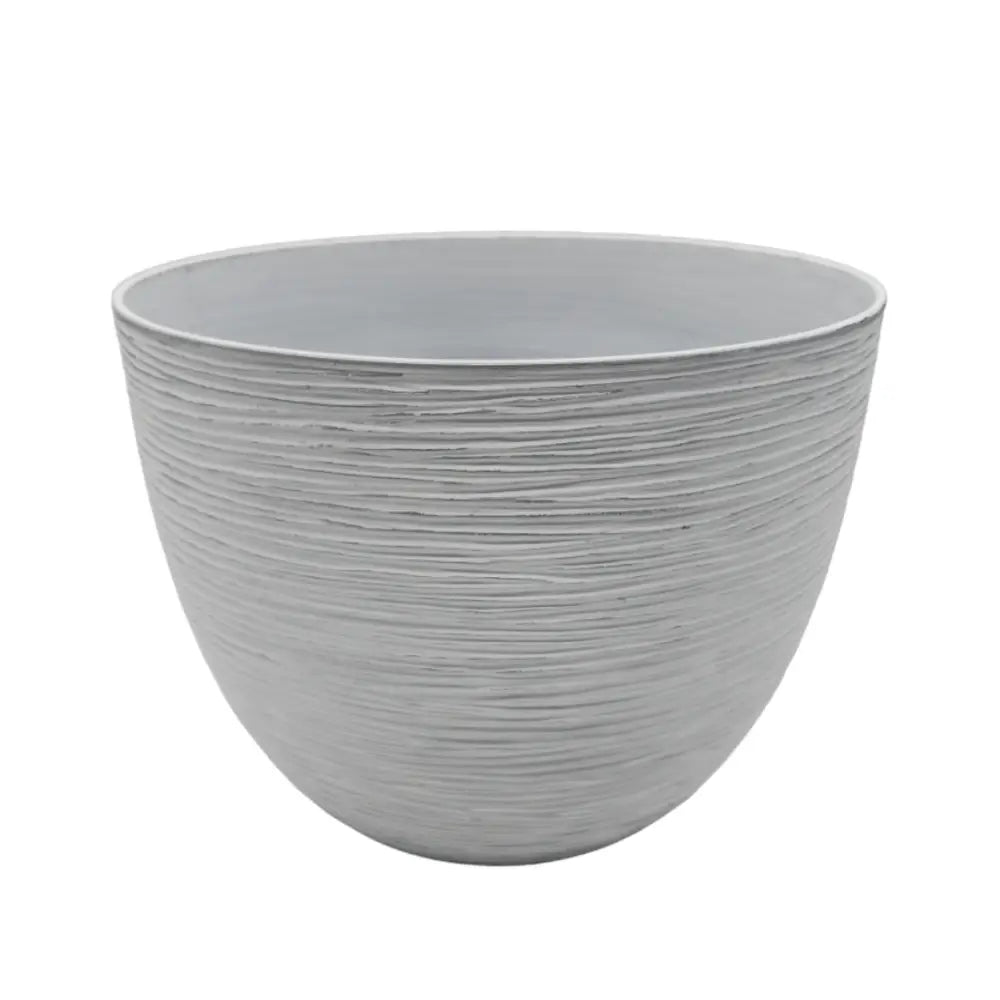 Macetero Maceta Diseño Rayas Envejecido De Plastico Blanco M