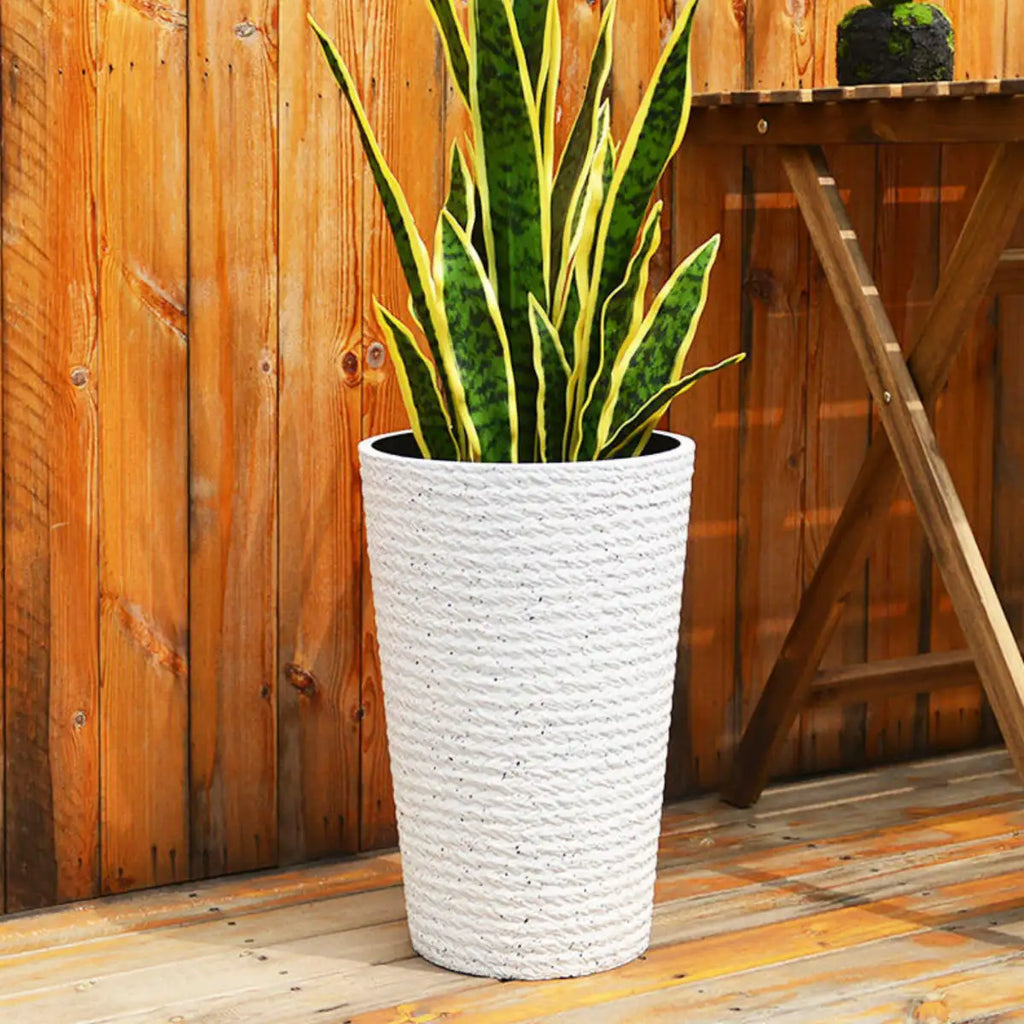 Macetero Plastico Alargado Premium Base Circular Conica