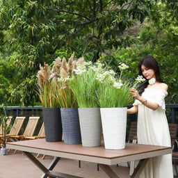 Macetero Plastico Alargado Premium Base Circular Conica