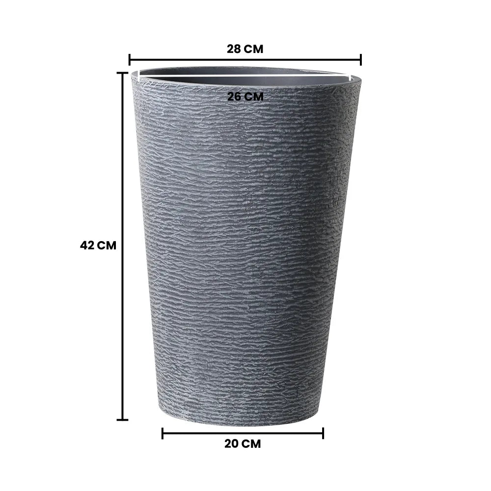 Macetero Plastico Alargado Premium Base Circular Conica