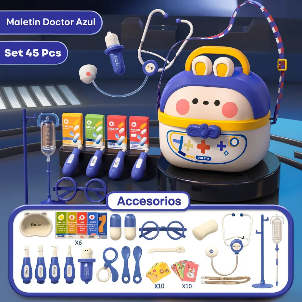 Maletin Medico Infantil Set Doctor Con 45 Piezas Juguete
