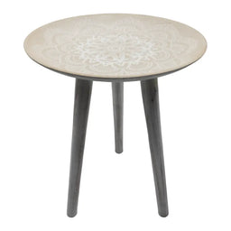 Mesa De Centro Redonda Lateral Salon Mesa Diseño Mandala - Fliperex