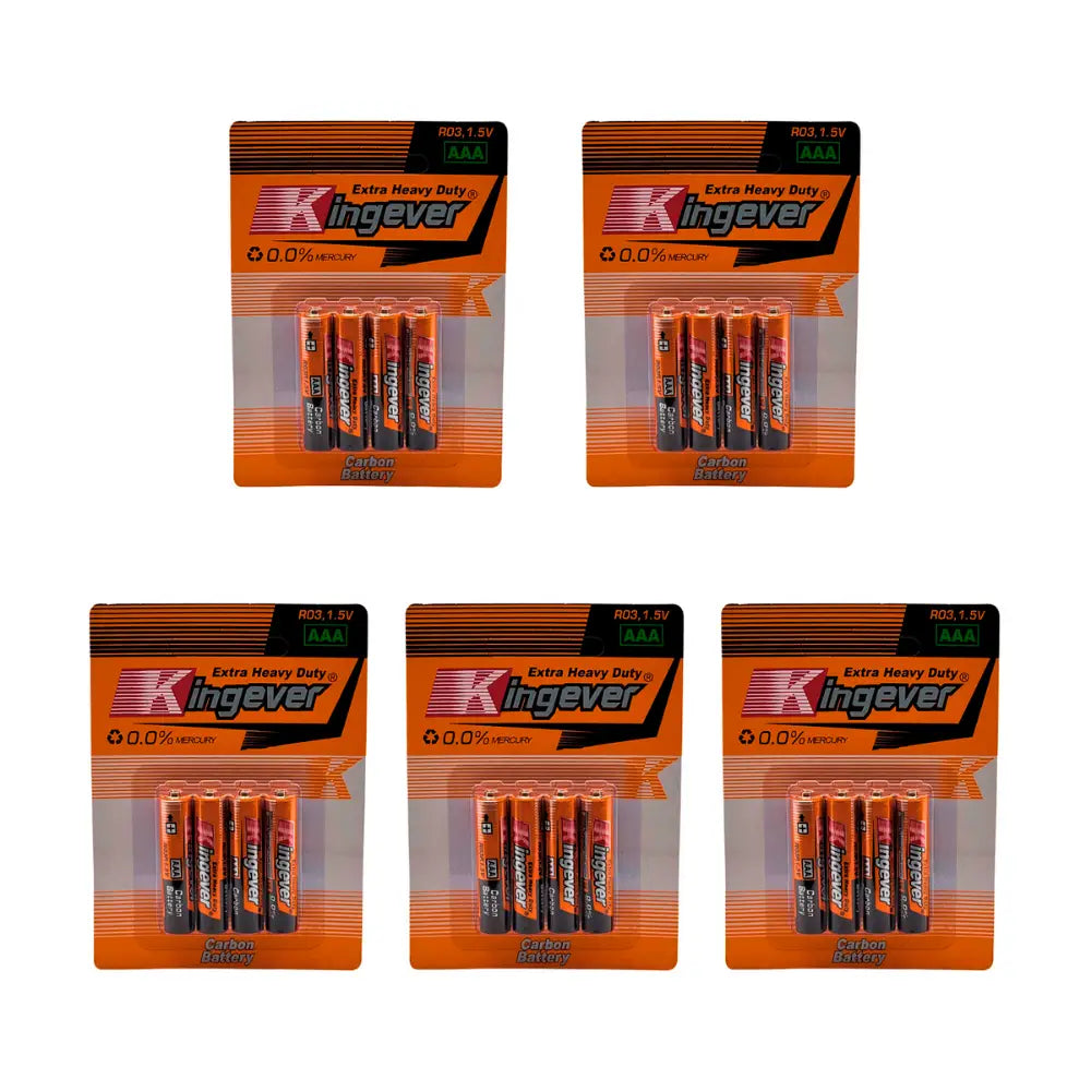 Pack Pilas Triple Aaa Kingever 20 Unidades - Fliperex