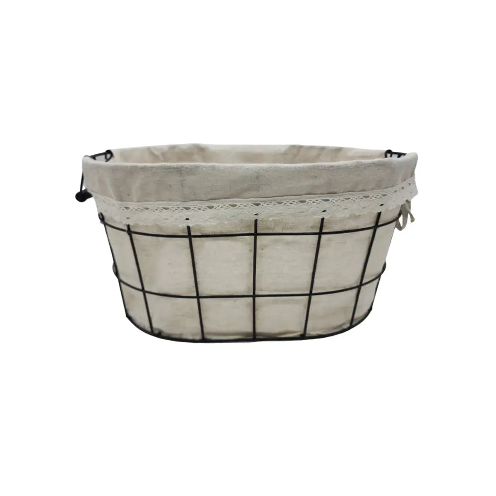 Panera Tela Ovalada Metalica Multiuso Canasto Frutera Cocina - Fliperex