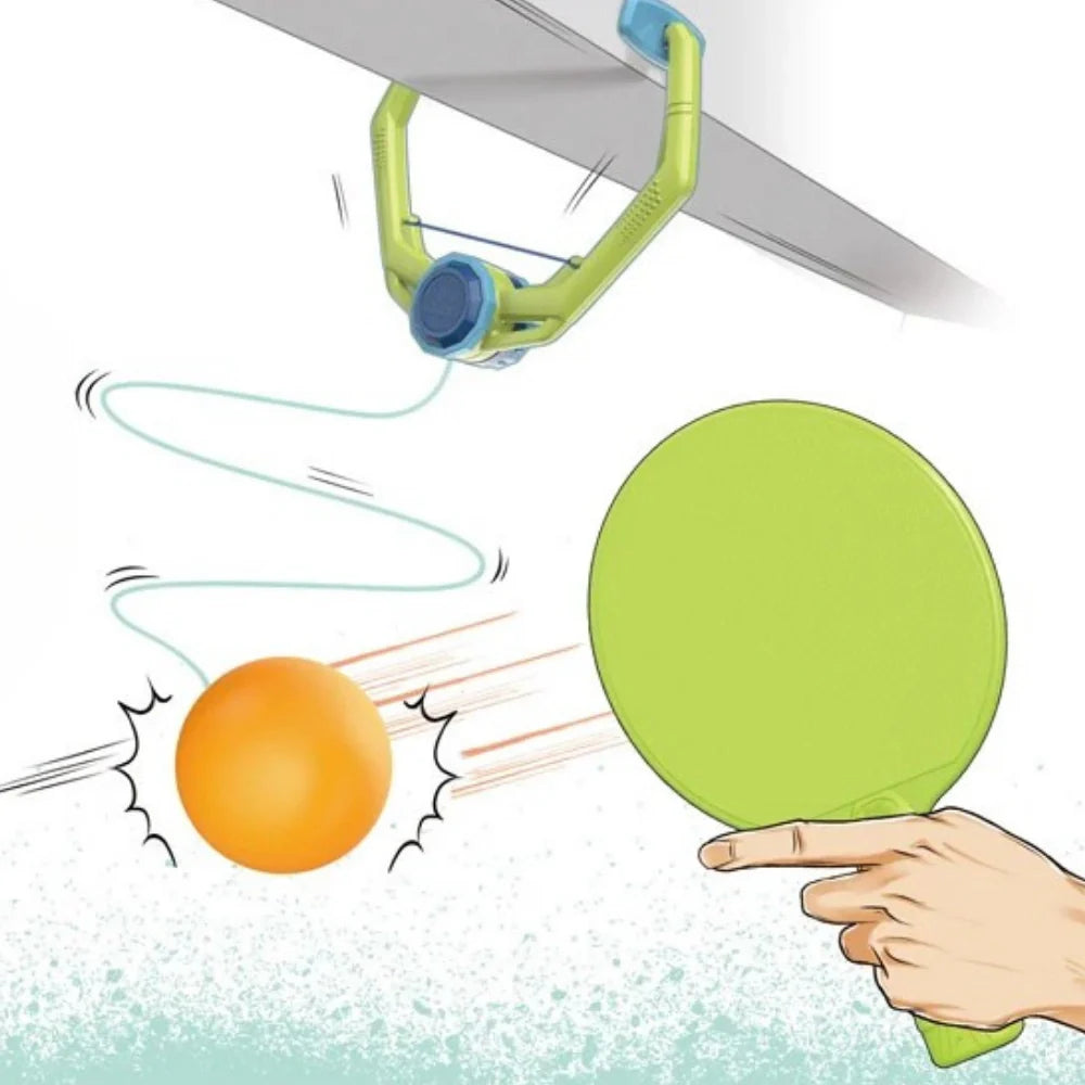 Ping Pong Portatil Sin Mesa Bola Con Cuerda Para Entrenar