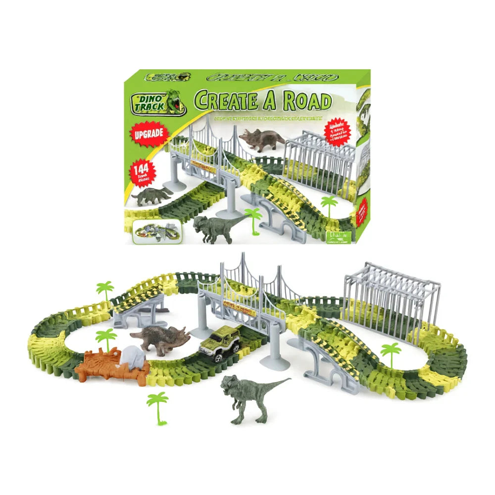 Pista de Carreras Juguete de Dinosaurios Infantil 144 Piezas