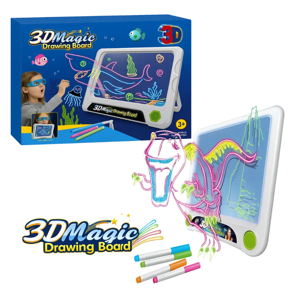 Pizarra Magica 3D Infantil Para Dibujar Con Efecto Luces