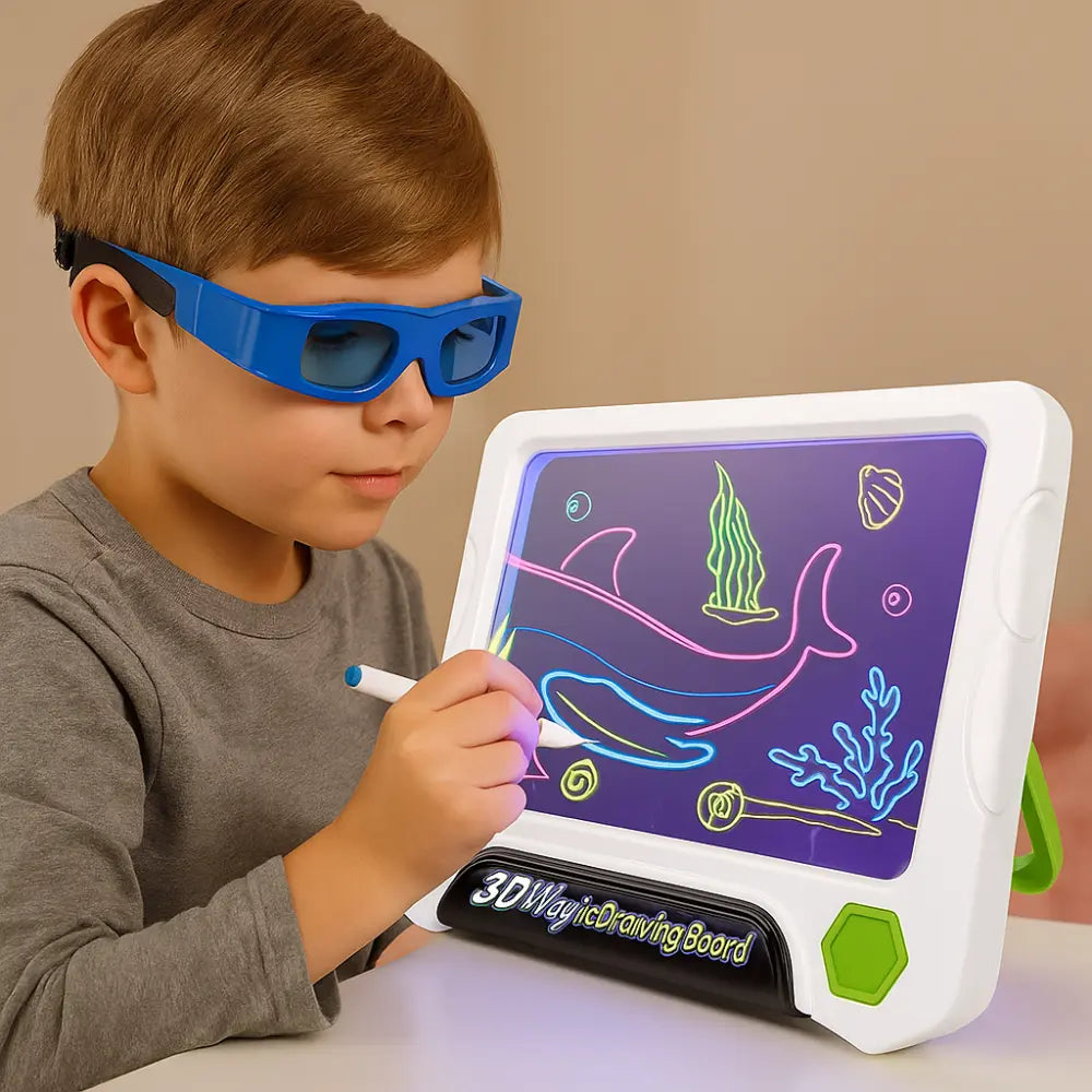 Pizarra Magica 3D Infantil Para Dibujar Con Efecto Luces