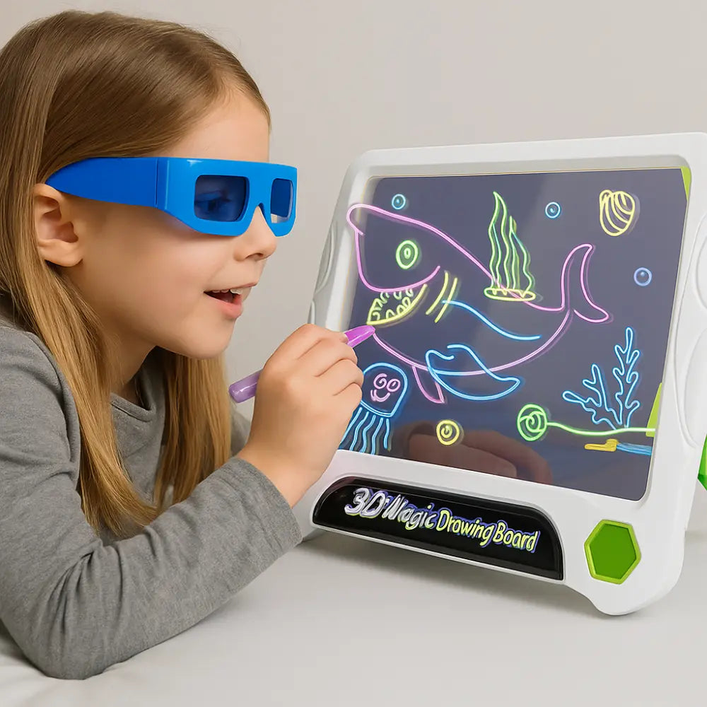 Pizarra Magica 3D Infantil Para Dibujar Con Efecto Luces