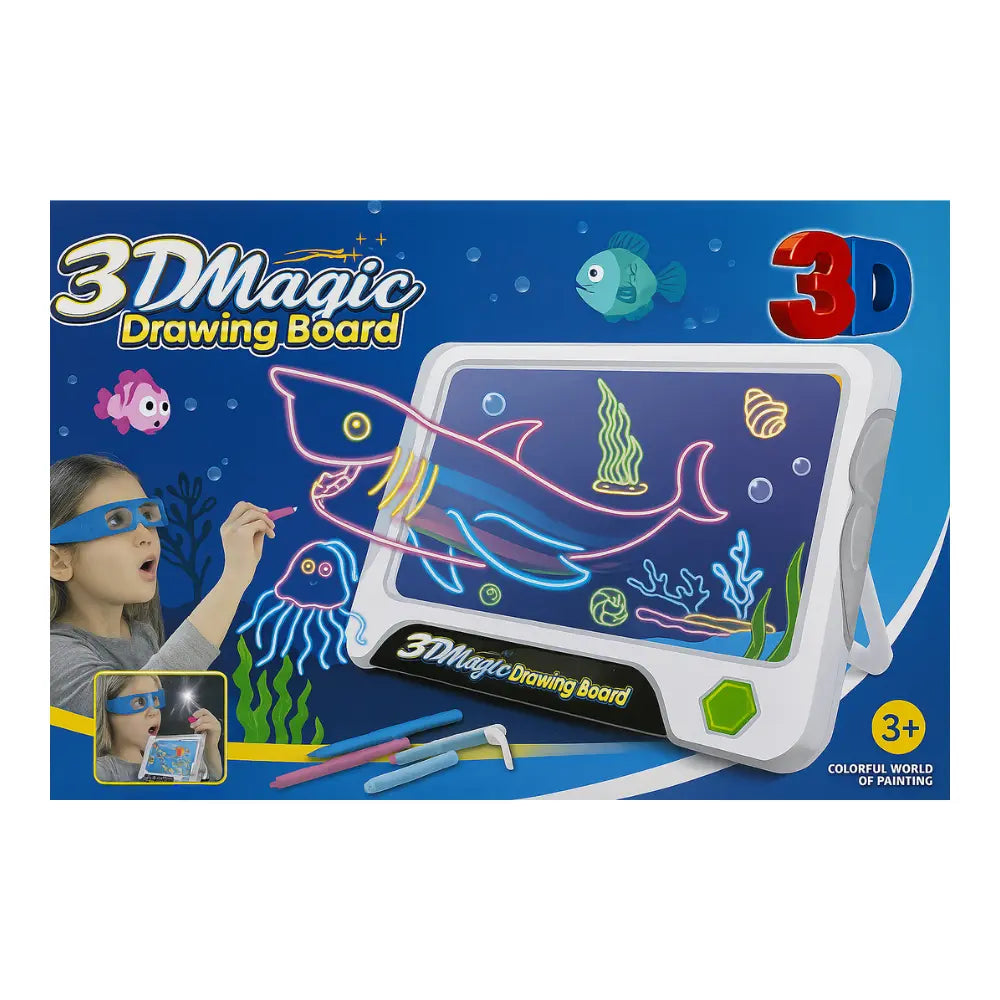 Pizarra Magica 3D Infantil Para Dibujar Con Efecto Luces